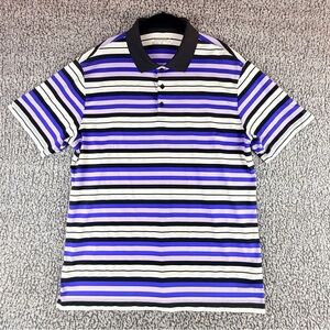 Nike Golf Dri-FIT Tour Performance Polo Shirt XL Purple Stripe Athletic
